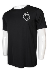 T1002 網上下單T恤 黑色男裝短袖 反光Logo T恤製造商     黑色  合身 t 寬大 t 恤
